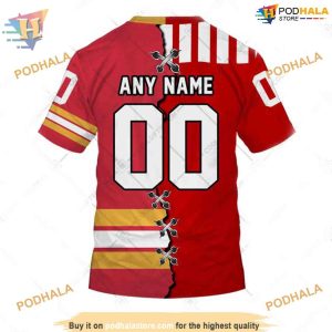 Mix CFL Calgary Stampeders NHL Calgary Flames Hoodie 3D 4