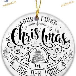 Modern New Home 2023 Christmas Ornament, Personalized First Home Decor