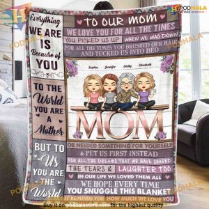 Mom's Times of Love Personalized Blanket, Christmas Birthday Gift