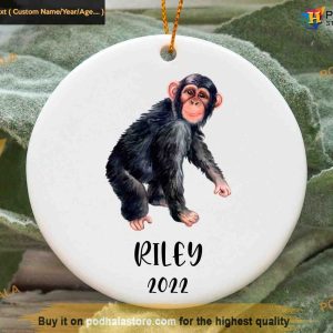 Monkey Ornament for Christmas, Personalized Family Fun Gift