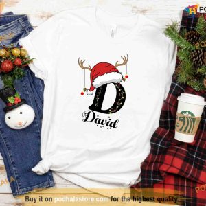 Monogrammed Family Festivity Personalized Family Christmas Shirt Custom Name Tee 3