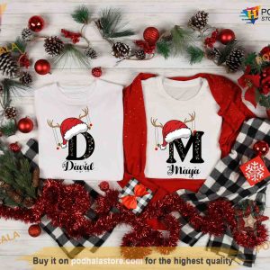 Monogrammed Family Festivity Personalized Family Christmas Shirt Custom Name Tee 4