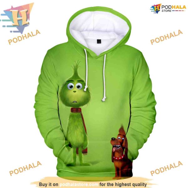 Monster Mischief Grinch Hoodie, 3D Christmas Apparel, Creative Christmas Gifts