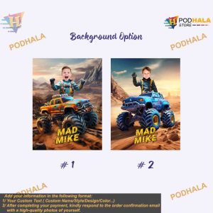 Monster Truck Boys Room Custom Photo Blanket Personalized Gifts Camping Picnic 2