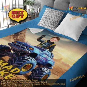 Monster Truck Boys Room Custom Photo Blanket Personalized Gifts Camping Picnic 3