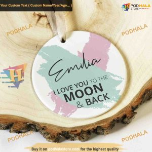 Moon & Back Ceramic Keepsake, Personalized Love Ornament