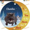 Moon and Back Gerbil 2023 Ornament, Personalized Pet Owner Gift