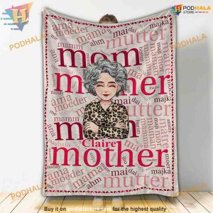 Mother A Universal Word, Personalized Blanket, Funny Family Christmas Gifts