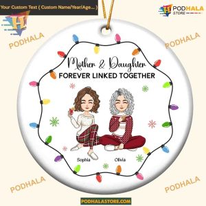 Mother & Children Love Personalized 2023 Ceramic Christmas Ornament