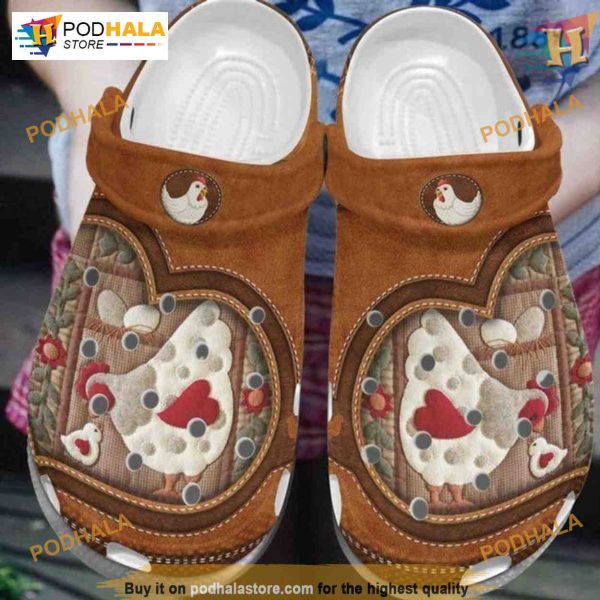 Mother & Little Chickens Crocs, Farm Life Design, Sweet Gift for Daughters