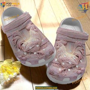Mother's Day Pink Chicken Crocs, Small & Cute Clog Shoes for Her