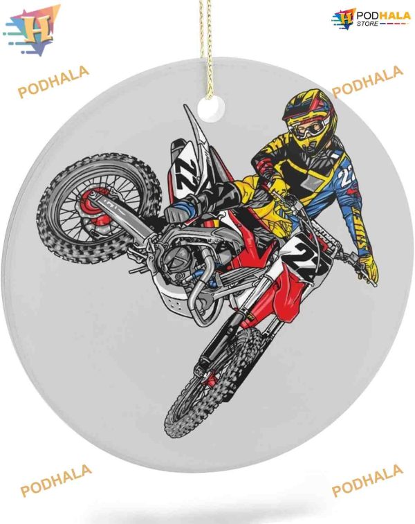 Motocross Bike Custom Ornament 2023, Friends Christmas Ornaments, Xmas Decor