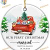 Mr & Mrs First Christmas Ornament 2023, Personalized Wedding Keepsake