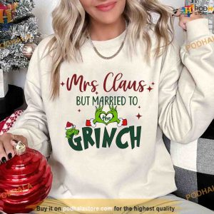 Mrs Claus Loves Grinch Shirt, Grinch Husband Xmas Tee, Funny Grinch Christmas Shirt