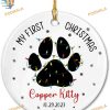 My First Christmas Pet Ornament 2023, Personalized Cat Keepsake