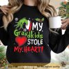 My Grandkisds Stole My Heart Sweatshirt, Grinch Family Shirt, Holiday Warmth