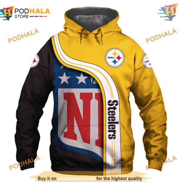 NFL Fan Essential Pittsburgh Steelers 3D Hoodie Pullover Sweatshirt