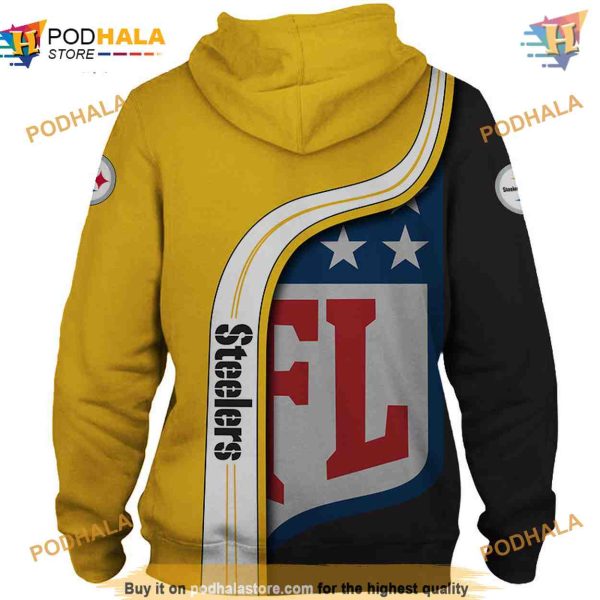 NFL Fan Essential Pittsburgh Steelers 3D Hoodie Pullover Sweatshirt