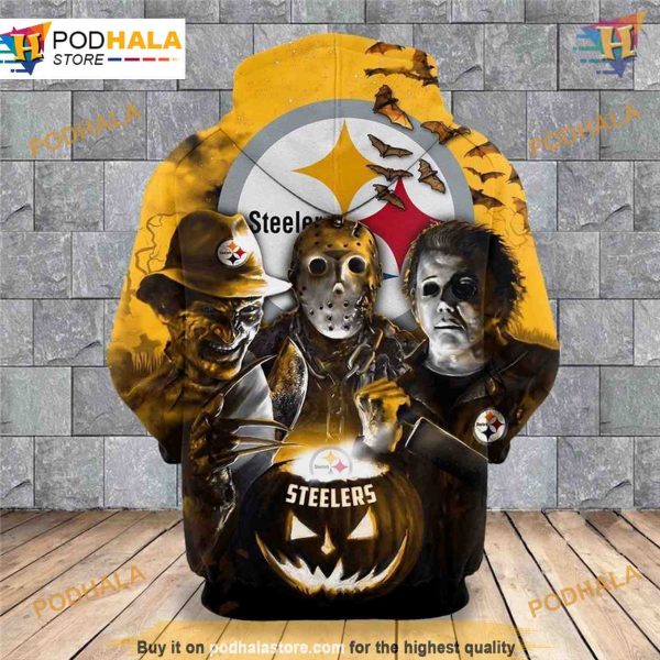 NFL Halloween Pullover Pittsburgh Steelers 3D Hoodie