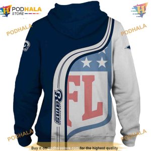 NFL Los Angeles Rams 3D Hoodie Pullover Fan Apparel 2