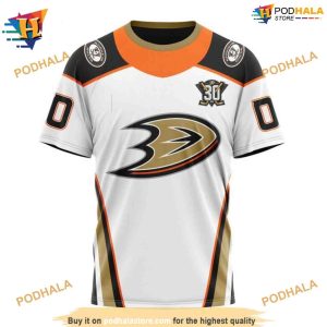 NHL 2023 30th Anniversary Away Personalized Ducks Hockey Hoodie 3D 3