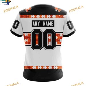 NHL Autism Awareness Custom Name Number Anaheim Ducks Hoodie 3D 4