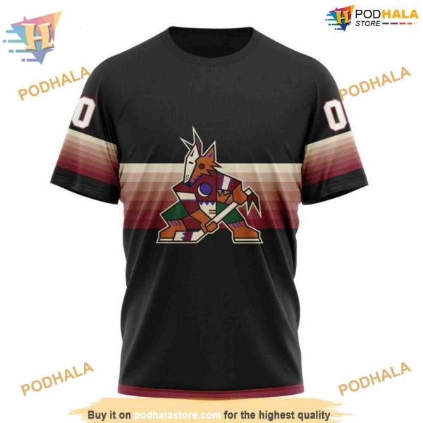 NHL Black And Gradient Arizona Coyotes Hoodie 3D, Special Arizona Coyotes 3D Design
