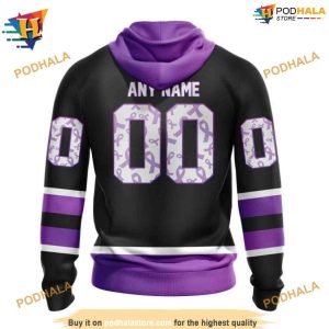 NHL Black Hockey Fights Cancer Kits Special Anaheim Ducks Hoodie 3D 2
