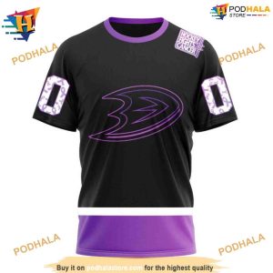NHL Black Hockey Fights Cancer Kits Special Anaheim Ducks Hoodie 3D 3