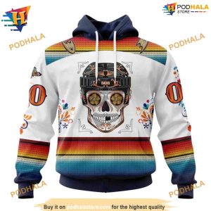 NHL Dia De Los Muertos Special Design Anaheim Ducks Merch Hoodie 3D 1