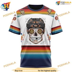 NHL Dia De Los Muertos Special Design Anaheim Ducks Merch Hoodie 3D 3