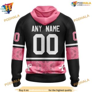 NHL Paisley Classic Style Personalized Mighty Ducks Breast Cancer Hoodie 3D 2