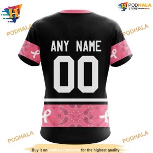 NHL Paisley Classic Style Personalized Mighty Ducks Breast Cancer Hoodie 3D 4