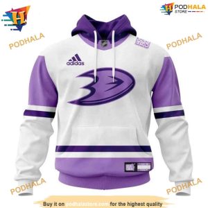 NHL Personalize 2023 Hockey Fight Cancer Anaheim Ducks Hoodie 3D 1