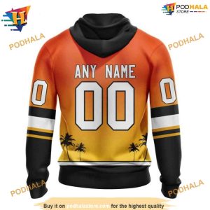 NHL Personalize New Gradient Series Ducks Hockey Apparel in Hoodie 3D 2