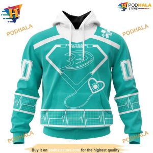 NHL Personalized Healthcare Heroes Honor Ducks Hockey Apparel Hoodie 3D 1