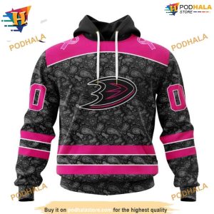 NHL Pink In The Rink Fight Breast Cancer Anaheim Ducks Merch Hoodie 3D 1