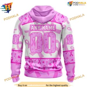 NHL Pink October Breast Cancer Awareness Mighty Ducks Hoodie 3D 2