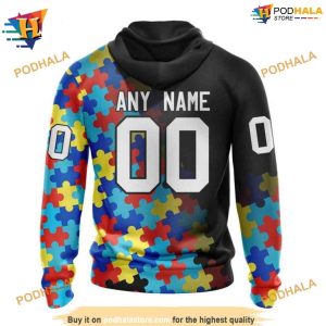 NHL Special Black Autism Awareness Unique Anaheim Ducks Hoodie 3D Design 2