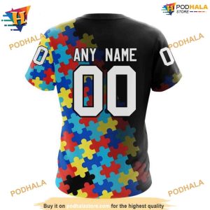 NHL Special Black Autism Awareness Unique Anaheim Ducks Hoodie 3D Design 4