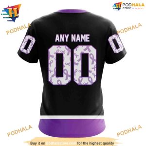 NHL Special Black Hockey Fights Cancer Kits Ducks Hockey Apparel Hoodie 3D 4