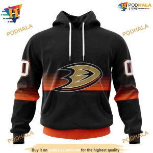 NHL Special Black and Gradient Design Mighty Ducks Hoodie 3D Edition 1