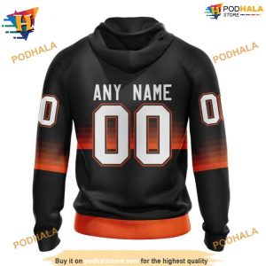 NHL Special Black and Gradient Design Mighty Ducks Hoodie 3D Edition 2