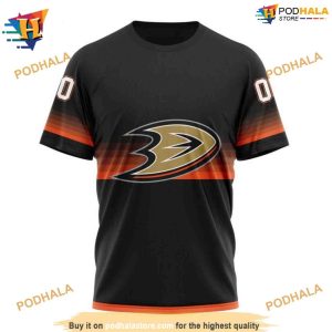 NHL Special Black and Gradient Design Mighty Ducks Hoodie 3D Edition 3
