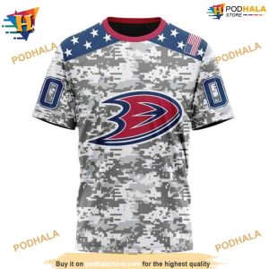NHL Special Camo Veterans Day Design Anaheim Ducks Hoodie 3D 3