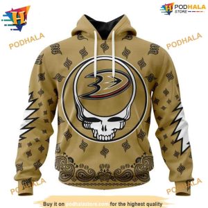 NHL Special Grateful Dead Design Unique Anaheim Ducks Hoodie 3D 1