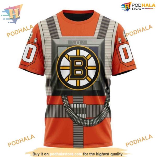 NHL Star Wars Rebel Pilot Design Personalized Boston Bruins Hoodie 3D, Exclusive Merch