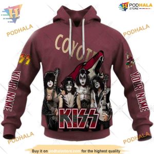 NHL x Kiss Band Style Arizona Coyotes Hoodie 3D Custom Arizona Coyotes Rock Merch 1