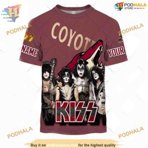 NHL x Kiss Band Style Arizona Coyotes Hoodie 3D Custom Arizona Coyotes Rock Merch 2