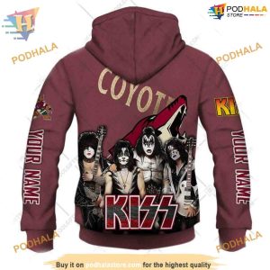 NHL x Kiss Band Style Arizona Coyotes Hoodie 3D Custom Arizona Coyotes Rock Merch 3